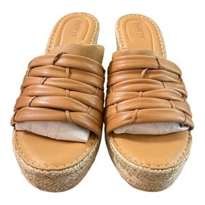Born Aneesa Woven Wedge Sandals Women’s Size 10 Light Brown Tan Leather